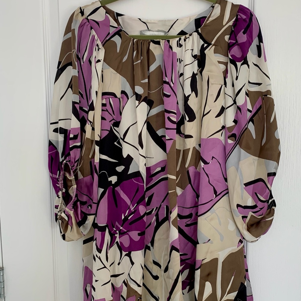 Imperial Purple Flowery Long Sleeve Top